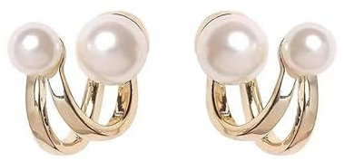 BSLVWG Boho Perlenohrstecker - Gold Vintage Retro Perlenohrringe Klassische Perlenohrringe Alltagsschmuck für Frauen und Mädchen