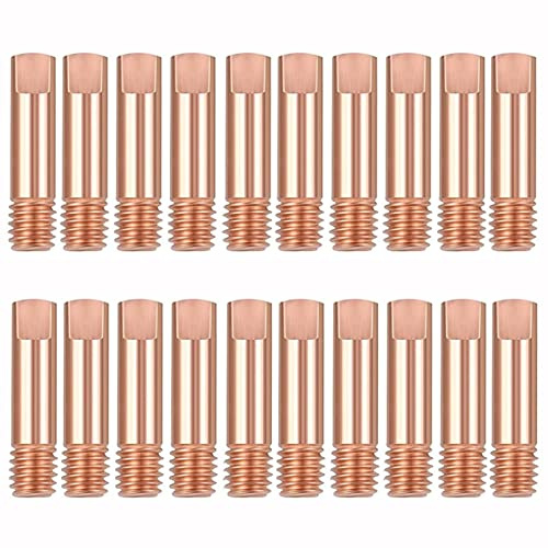 20 Stück MB15 15AK Stromdüsen Schweiß Kontaktspitze 0.6mm 0.8mm1.0mm 1.2mm M6x24mm Kupfer Stromdüse Kontaktspitzen Schweißspitzen für 15AK MIG/MAG Schweißbrenner Zubehör Verschleißteile (1.2mm)