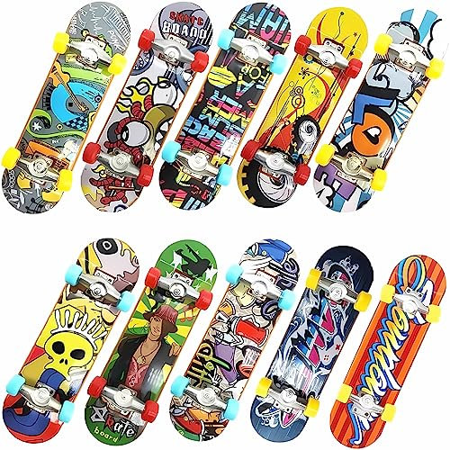 WeddHuis 10 Stück Finger Skateboard - stylische Fingerskateboards, Spielzeug Finger Skateboard für Party I Fingerboard Spiele für Jungen und Mädchen I Board Mitgebsel für Teenager I Give Aways Kinder