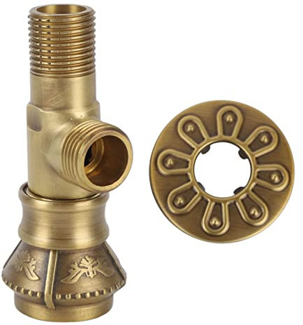 Eckventil, Vintage-Absperrventil Im Europäischen Stil, Messing, Kalt- und Warmwasser-Absperrventil für Wasser, Waschbecken, Badezimmer, Toilette, Küche