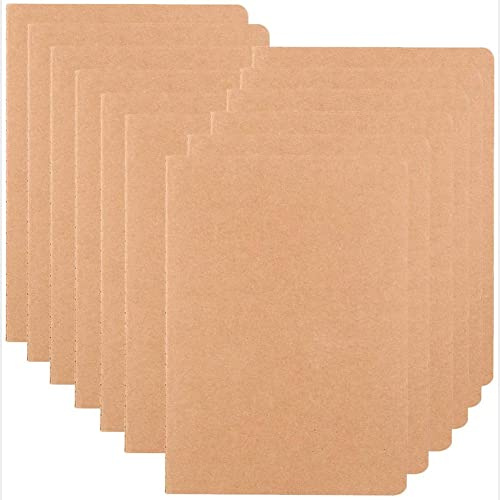 YOOMONA Unliniertes Kraftpapier Notizbuch Notizblock, A5, 14 x 21 cm, 60 Seiten, ideal für Kinder, Studenten, Skizzieren, Schreiben, Zeichnen, 12 Stück