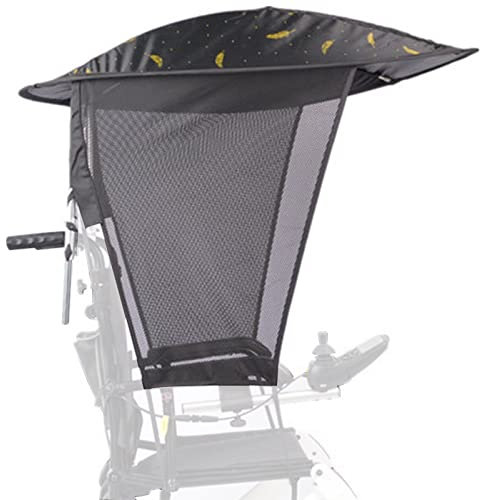 Miuxe Rollstuhlschirm-Markise, Elektrischer Rollstuhl-Sonnenschirm Für Die Meisten Rollstühle, Halbgeschlossener Sonnenschutz, Regenschutz, Klappbarer Schirmständer, UV-beständiger Schutz