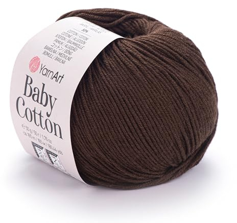 YarnArt Baby Cotton Yarn Knitting Baby Amigurumi Soft 50% Cotton, 50% Acrylic 1.76 Oz, 180.44 Yds (1, 408)