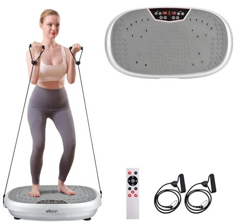 EILISON FitMaxx - Máquina de ejercicio con placa de vibración 3D XL, plataforma de vibración para todo el cuerpo con bandas de bucle, máquina de drenaje linfático para pérdida de peso, moldeado