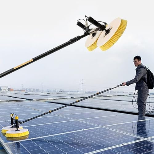 Lakenbroade Solar-Reinigungsbürste, Teleskop-Fensterreinigungsbürste mit großer Reichweite, verlängerte Verlängerung, Solarpanel, Wintergarten, Fensterreiniger, Schlauch-Bürsten-Set.,GPBB5.5M