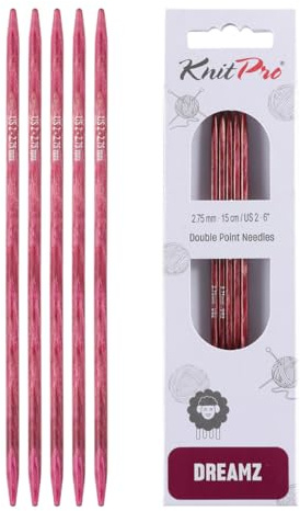 KnitPro Dreamz dubbelspetsiga nålar 15 cm (6 tum) | US storlek 2 (2,75 mm)