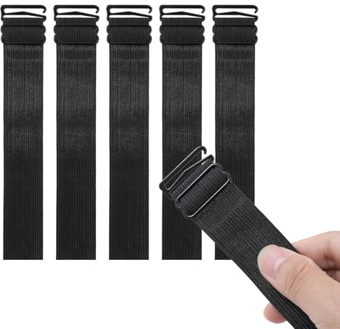 6 Pièces Sangles de Perruque Elastiques Réglables pour Sangles de Perruque Amovibles Sans Colle Noir Sangles de Perruque pour Couture Sans Colle Faisant des Accessoires de Bonnet Perruque