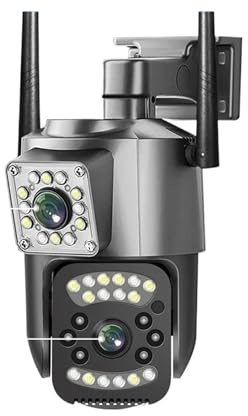 ETRYOX V380 Pro caméra de vidéosurveillance 4G Carte SIM Double Objectif caméra PTZ WiFi 4K 8MP caméra de Surveillance extérieure sans Fil caméra de sécurité étanche IP66(WiFi Camera 64G)