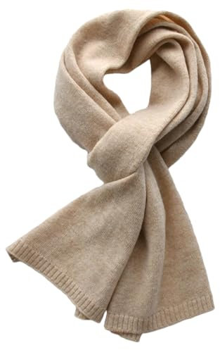 Kaschmir-Schal für Damen, einfarbig, Winterschal, Strickschal, kurze Wollschals, braun, Kids115CM