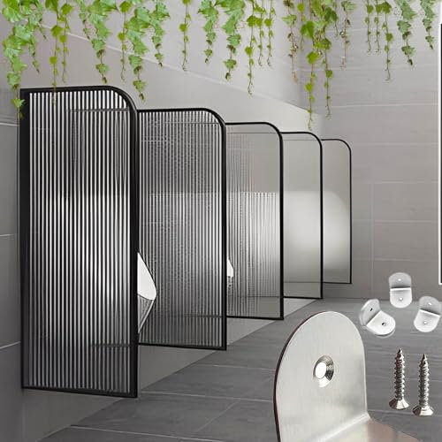 Kreativität Toilettentrennwand Urinal Schamwands WC Trennwand Urinal Trennwand Wandmontage Toilettentrennwände Glas Urinaltrennwand Edelstahlrahmen(White)