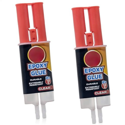 com-four® 2X Epoxidkleber - 2-Komponenten-Kraftkleber für Metall, Holz, Kunststoff, Glas, Keramik - Transparenter Universalkleber für innen und außen