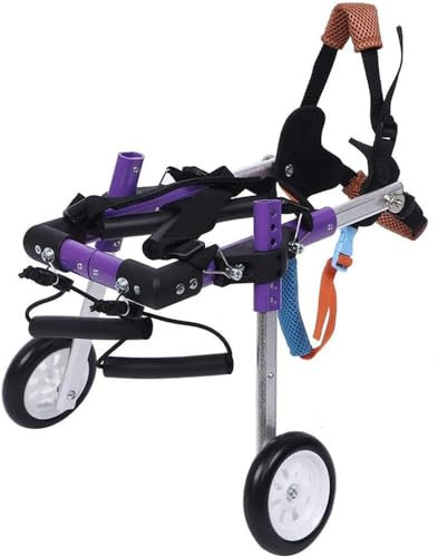 CAFIEDR Verstellbarer 2-Rad-Rollstuhl für Hunde/Haustiere, unterstützt kleine Haustiere mit gelähmten Hinterbeinen bei der Wiedererlangung ihrer Mobilität(XS)