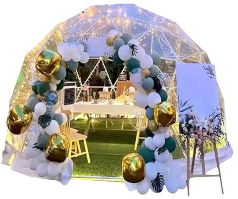 Hoiaost 10/12ft Garten-Iglu-Zelt Kuppelzelthaus, Geodätisches Kuppelzelt Für Den Außenbereich, Wasserdichtes, Durchsichtiges Kuppelzelt Geeignet, 360°-Panorama-Sightseeing, Für Camping, Party,2.9m