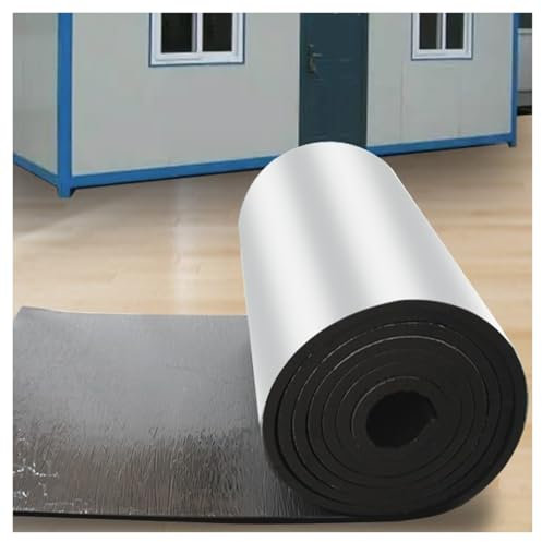 Rouleau de coton auto-adhésif en aluminium pour isolation phonique - 20 mm - 10 m² - Pour toit, sol, mur, camping-car, radiateur