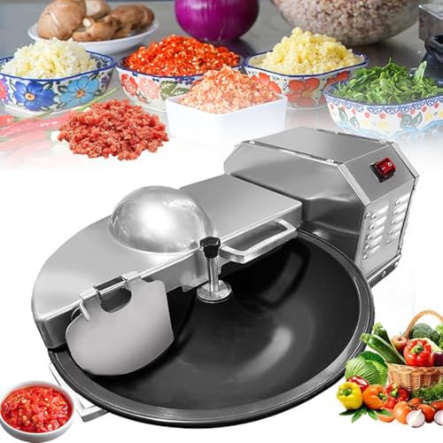 250W Electric Meat Grinder with 5L Basin, 30RMP Vegetable Cutter with 420 Stainless Steel Blades, Commercial Desktop Vegetable Shredder, Fruit and Vegetable Granule Chopping Machine