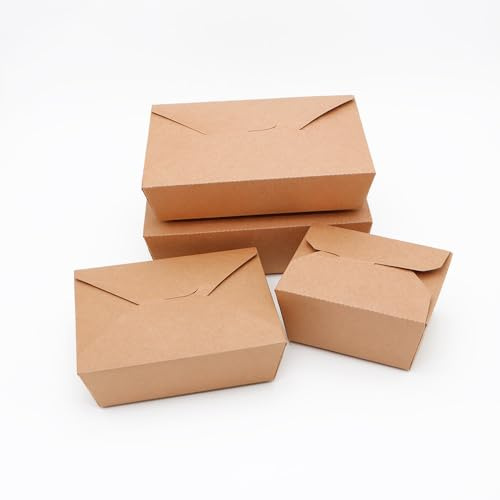 Arredo Chef Boîte Alimentaire en Carton Kraft – Emballage Étanche et Résistant à la Chaleur pour Repas à Emporter Lot de 100 pcs. (Américaine, 500 ML)