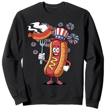 Wurst BBQ Feuerwerk 4. Juli Patriotischer Unabhängigkeitstag Sweatshirt