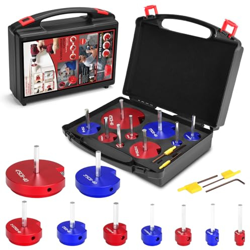 9 PCS PVC Pipe Reamer Kit, Fitting Saver Contains 1/2,3/4'', 1'',1-1/4,1-1/2'',2'', 2-1/2, 3'', 4'' Head Reamers, Plumbing Tools for Standard 1/2 Drills,Suit for PVC,CPVC, PP, PE and ABS Pipes