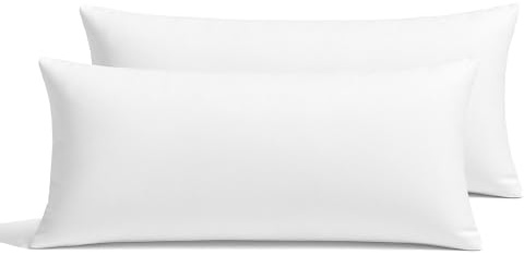 FUSIONHOME - Almohada Fibra y Viscoelástica Pack x2 75 cm - Tejido Tacto Pluma Extrasuave - Memory Foam, Termoregulable - 80% Fibra Hueca y 20% Copos 100% Viscoelásticos - Firmeza Media
