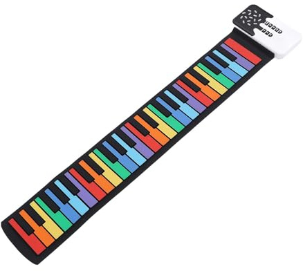 Pongnas Tastiera per Pianoforte, Tastiera per Pianoforte Portatile Elecc per Incorporato 49 Chiavi Portatile Silicone Pieghevole a Mano Pieghevole Colorata per 49 Tasti Piano Pad
