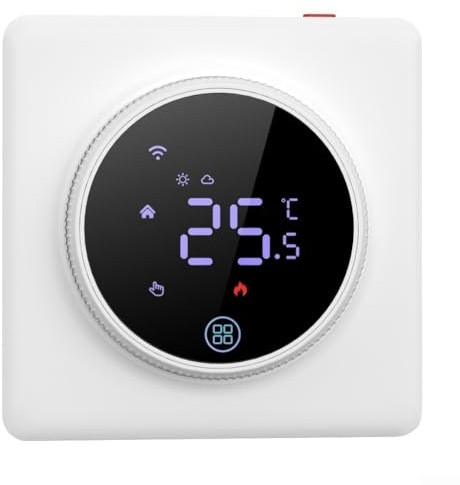 Termostato intelligente WiFi, regolatore di temperatura di programmazione a risparmio energetico con funzione di blocco bambini per caldaia per riscaldamento a pavimento (riscaldamento a pavimento)