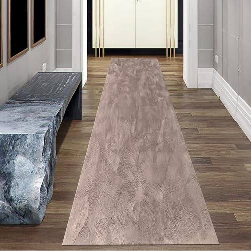 Teppich-Traum Kurzflor Teppich Modern Hasenfell-Optik Taupe 80x300 cm | Samtig weich und pflegeleicht, rutschhemmend, robust, langlebig, saugrobotergeeignet, OEKO-TEX geprüft, Wohn- & Schlafzimmer