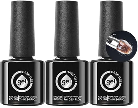 Base Gel Nagellack, Reparatur für Nägel, aus Fiberglas, 3 Stück, transparent, für Maniküre, Pediküre, Haus, Außen, Innenbereich, Salon, Schönheit