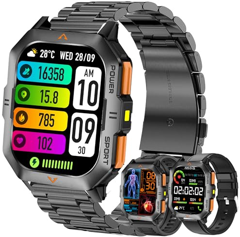 2,01 AMOLED Montre Connectée Femme avec Appel Bluetooth 5,2/Numérotation, Smartwatch Compatible Samsung Huawei Xiaomi Android iOS Podometre GPS Partagé Montre 123 Sports Cardiofrequencemetre (Noir)