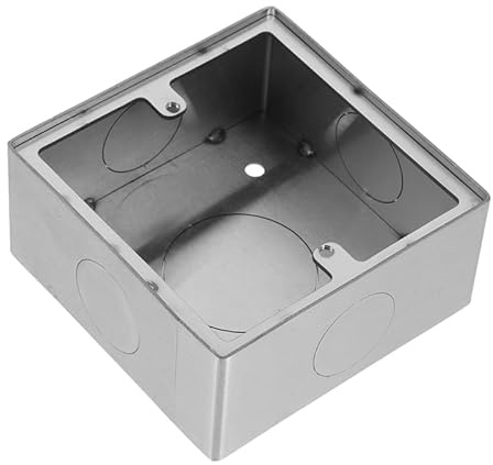Didiseaon Surface Mounted Electrical Outlet Box Stainless Steel Wall Socket Back Box Fire-Resistant Junction for Home Office and Diy Projects Easy Installation 8.60X8.60X3.30Cm