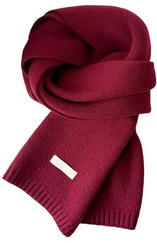 Warmer Winterschal für Damen Herren Wollschal Weiche Warm Strickschal Einfarbig Gestrickter Schals Modischer Vielseitiger Kaschmir Schal aus 100% Wolle - ideale Geschenke für Frauen & Männer