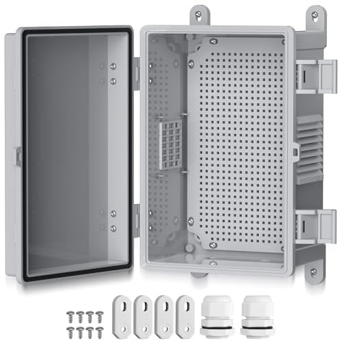 EYPINS Caja Estanca Exterior Electrica Impermeable con Ventana de Disipación de Calor, Cuadro Eléctrico Superficie con Carcasa Plástico ABS, Cajas de Empalmes 30 * 20 * 16cm,Blanco