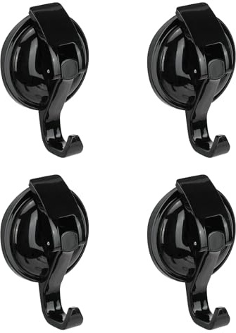 HMIEPRS 4 piezas de gancho con ventosa, ganchos autoadhesivos de vacío, ventosas reutilizables con gancho, gancho de succión para ducha impermeable, toallero para baño con un máximo de 5 kg para