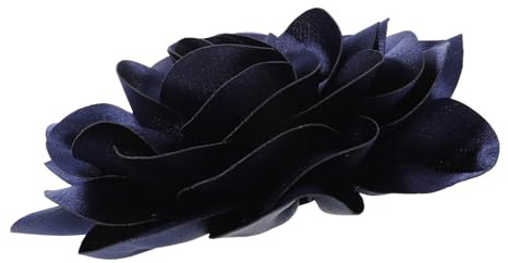 Veemoon Broche Fleur en Satin Bleu Marine 19 Cm, Accessoire pour Vêtements Femme, Broche Tissu Fleur Grosse Taille, Épingle Décorative pour Robe, Fête, Anniversaire, Cérémonie