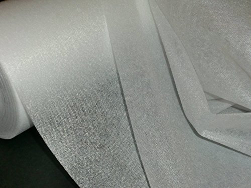 1 lfm. Bügelvlieseline in weiß, 45 g/m², 90 cm breit, doppelseitig aufbügelbar, für leichte bis mittelschwere Stoffe, doppelseitig haftend, Vlieseline, Bügelvlies