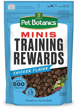 Pet Botanics 10 oz. Pouch Training Reward Mini Soft & Chewy, Chicken Flavor, with 500 Treats Per Bag, The Choice of Top Trainers