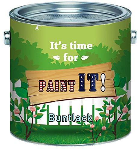 Paint IT! Buntlack hochwertiger Kunstharzlack für Holz und Metall - Deck-Farbe Deck-Lack Lackfarbe Wetter- und Vergilbungsbeständig (1 L, Moosgrün (RAL 6005))