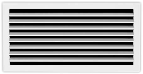 Desconocido Rejilla de Retorno Blanca con Lamas Horizontales Fijas de 45º para Aire Acondicionado, Entrada de Aire (400 x 100mm)
