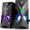 OROW Haut Parleur PC,10W RGB Enceinte PC, 2.0 Gaming Haut-parleurs d'Ordinateur avec LED Lumière, pour Smartphone/Tablette/Laptop(S201)