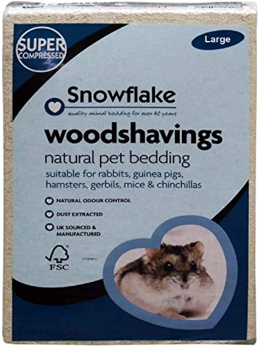 Ghega ® Large Natural Odour Control Dust Free Shavings Snowflake Woodshavings Natural Pet Bedding Woodchips Wood Shaving Animal Bedding for rabbits rats guinea pigs hamsters gerbil mice & chinchillas
