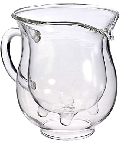 bricco latte Crelatore creativo della creamer di vetro di doppio strato della mucca della mucca 250ml bella latte della brocca del latte del frutto del tè della tazza di caffè del tè della tazza di ve