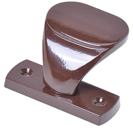 Aqbau® Türknopf f.Rahmentüren Aluminium Knopfdrücker Türknauf feststehend türknöpfe schiebetür griff knauf garagentor griff für Türen Tore Pforten (Braun)