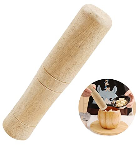 Handmade Wooden Pestle, Spice Grinding Stick for Home Bar Use | Handcrafted Solid Wood Spice Grinding Pestle, Paint-Free Smooth Surface, Multi-Use Kitchen Bar Herb Crushing Tool