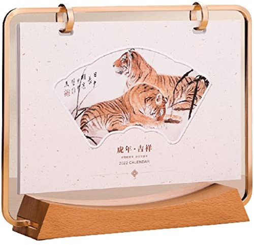 Tischkalender 2022 Hölzerner Tischkalender 2022, kreativer High-End-monatlicher Flip-Tischkalender-Büro-Büro-Desktop-Verzierungen, exquisite Geschenkbox-Verpackungen Rekordzeit ( Color : Type-A )