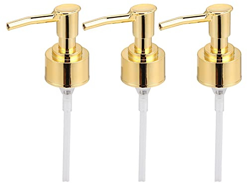 lyrlody 3 Stück Ersatzpumpe für Seifenspender ABS-Druckpumpe Universal Kompatibel mit Emulsionsspender 5,4 x 14,5 cm Gold