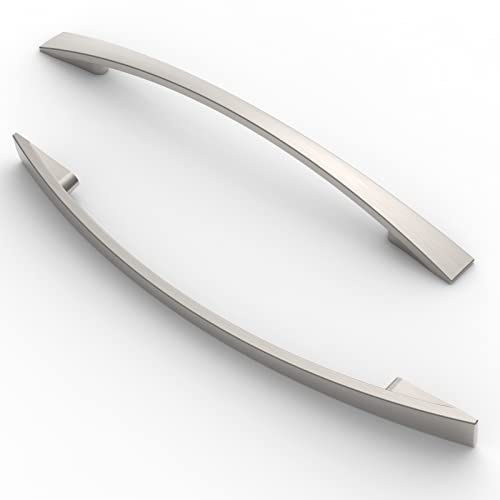 FURNIWARE Schrank- und Küchengriffe 10 Stück, 160 mm Abstand, Nickel gebürstet