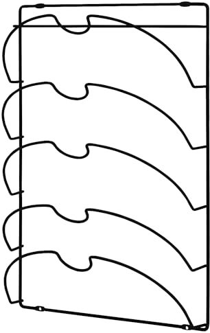 Joejis Topfdeckelhalter - Wandmontage oder Schranktür - Deckelhalter für Pfannendeckel - 2 in 1 Selbstklebend Ohne Bohren oder Schrauben - Deckelständer Küchenzubehör (5-Fächern Schwarz)