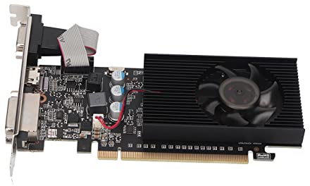 ASHATA Carte Graphique GT610 2 Go DDR3, Fréquence Mémoire 64 Bits, Fréquence de Base 1000 MHz, Résolution 2560 X 1600, Carte Graphique PC avec Interfaces DVI et VGA, Processus 40 Nm (GT610 2GD3 64BI)