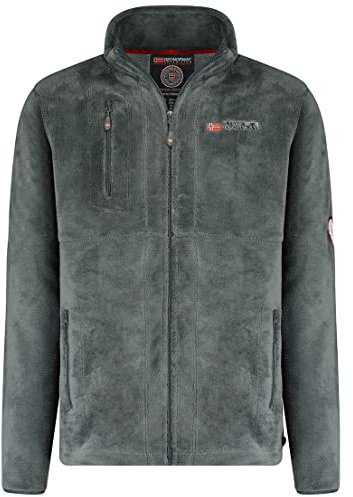 Geographical Norway Upload Men - Men's Thin Fleece Warm Zip - Autumn Winter Spring Warm Men's Jacket - Long Sleeve Fur Sweater Soft Comfort Outdoor (Dunkelgrau 3XL)
