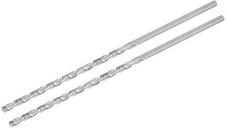 QUARKZMAN 2 Stück 8mm Metallbohrer Extra lang 300mm, HSS Bohrer, Universal-Rundschaftbohrer für Edelstahl, Holz, Aluminium, Eisen, Metall, Kunststoff, Silber