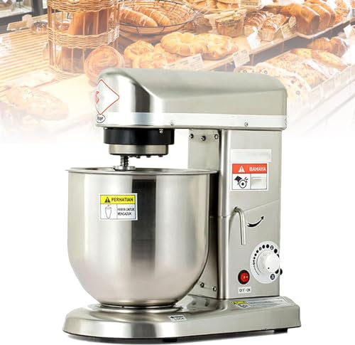 Batteur sur socle professionnel, batteur sur socle à 3 vitesses avec bol de mélange, mélangeur de cuisine robuste multi, agitateur pétrin pour boulangerie, pizzeria, restaurant, mélangeur, 10L